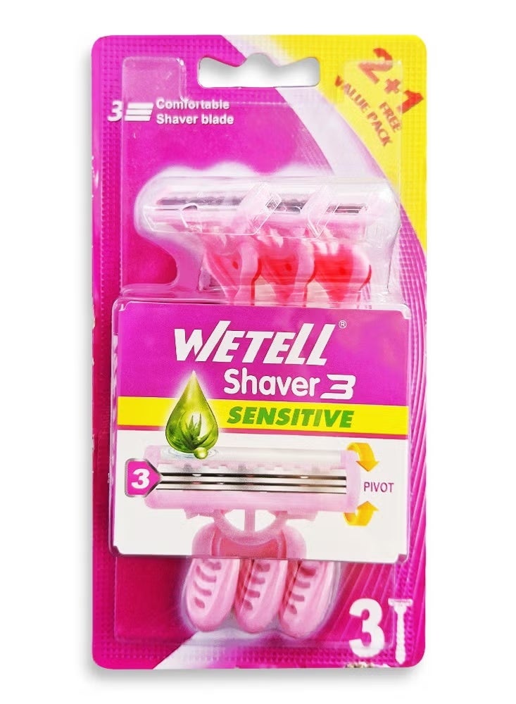 Wetell Shaver sensitive 3 Women's Razor - 3 pc